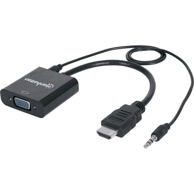 Manhattan Hdmi Male To Vga Female Converter With Audio And Optional Usb Micro-B Power Port - Retail Bag