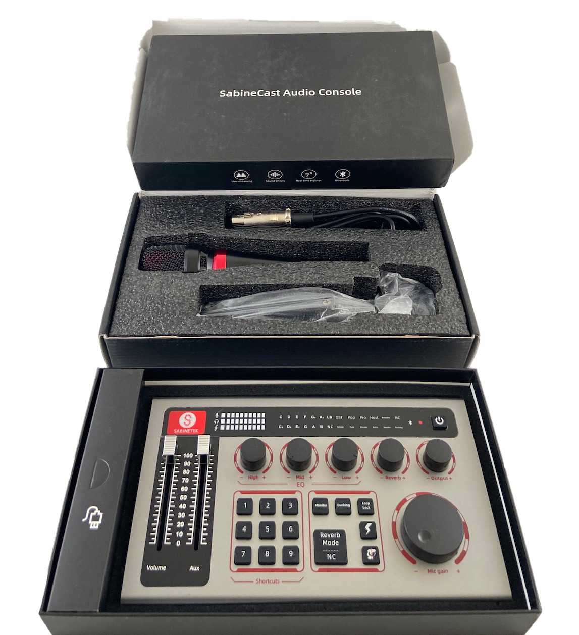 SabineCast Bluetooth Mixer with Built in Audio Interface and Microphone Bundle