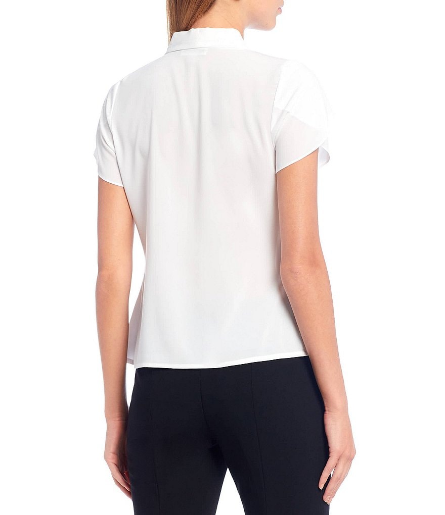 Calvin Klein Petite Size V-Neck Tulip Sleeve Blouse