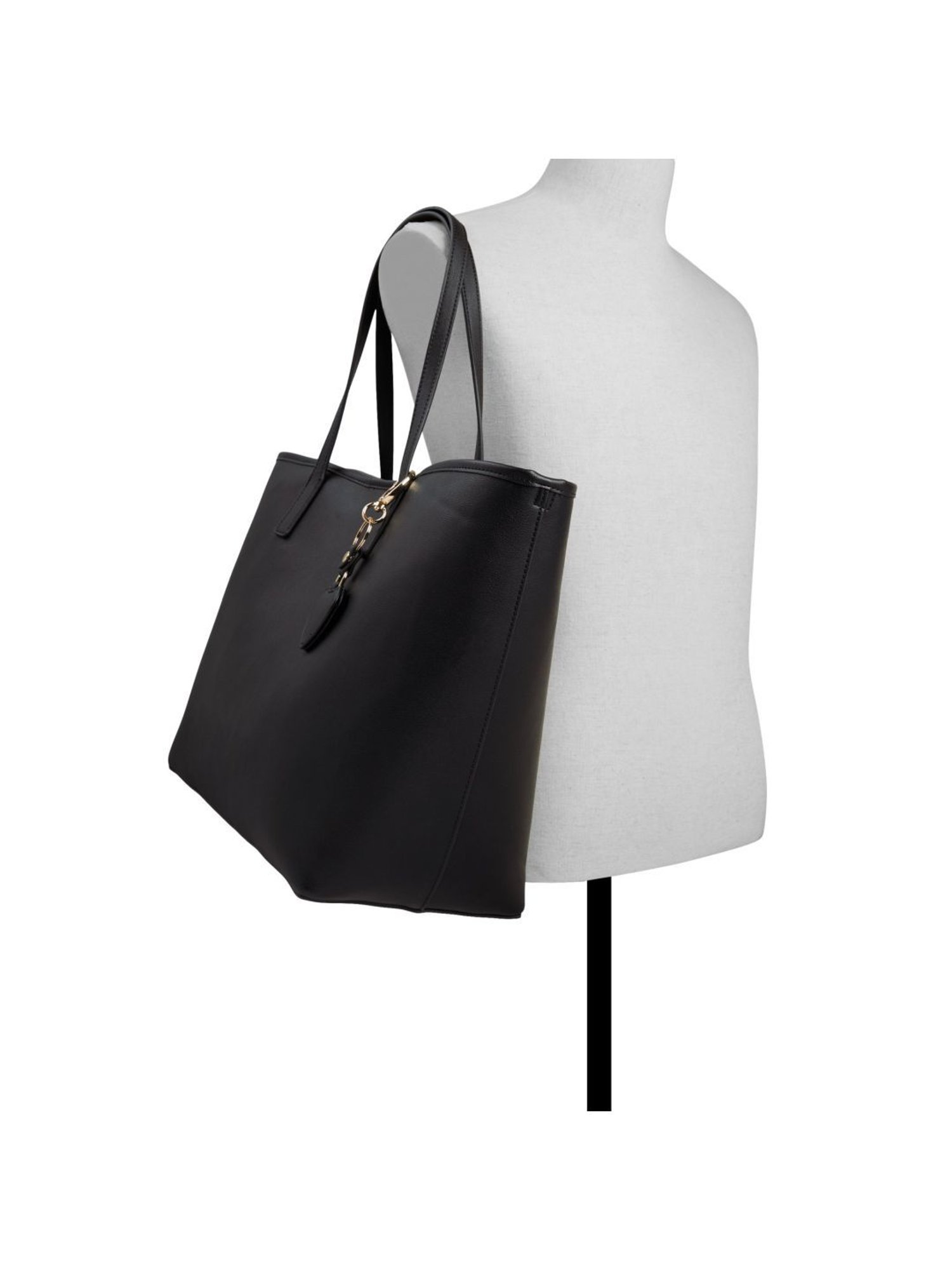 Call It Spring Black Solid Tote Handbag With pouch