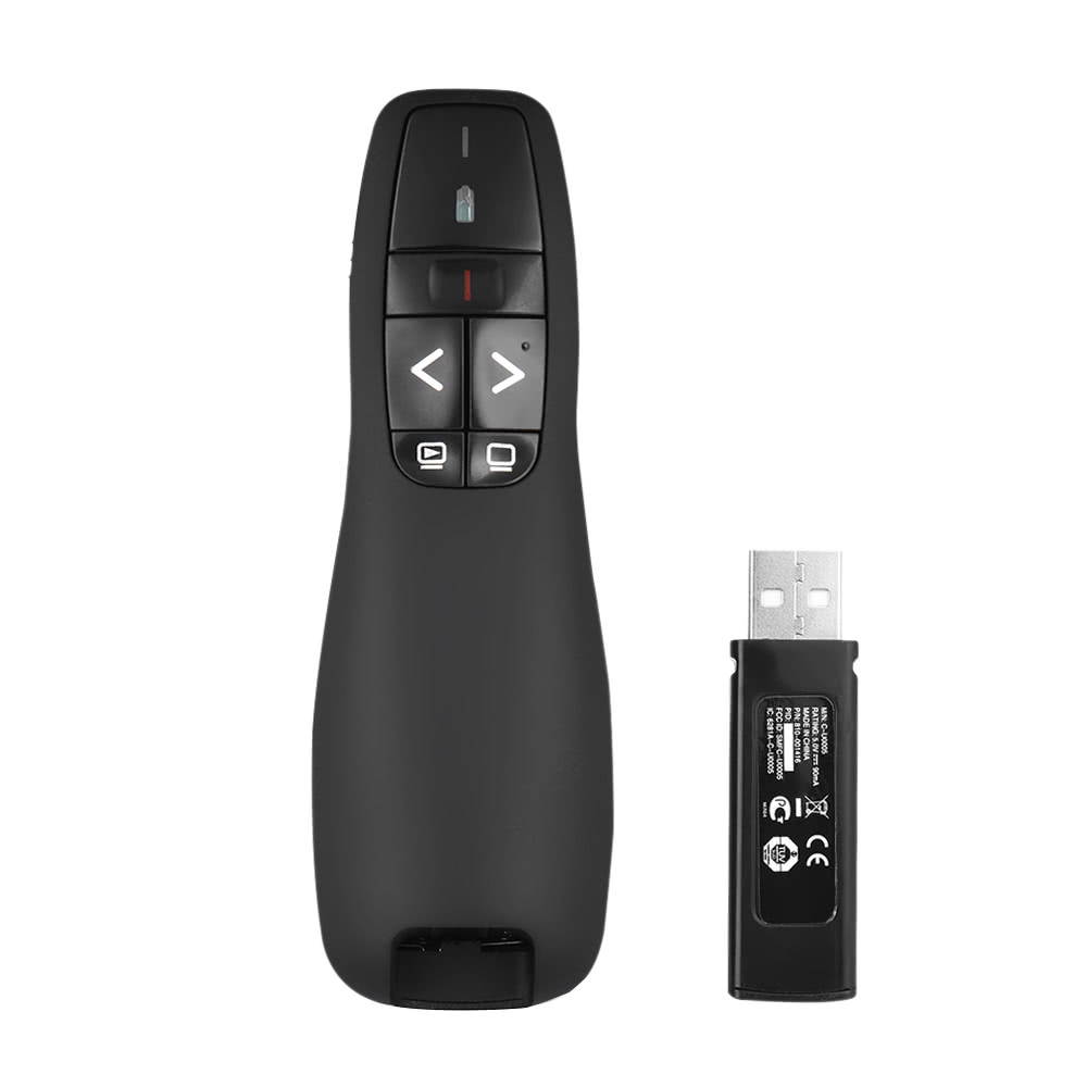 2.4GHz Wireless USB Powerpoint Presentation PPT Flip Pen Pointer Clicker Presenter with Built-in Reciver Red Light Remote Control for Teacher Lecturer Professor Scholar