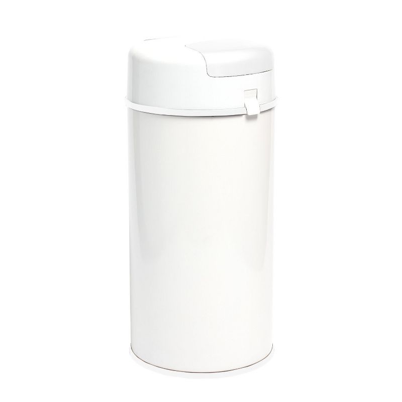 Bubula Step 64417 Premium Steel & Aluminum Diaper Waste Pail with Air Tight Lid and Security Lock for Nursery or Any Room Use, White