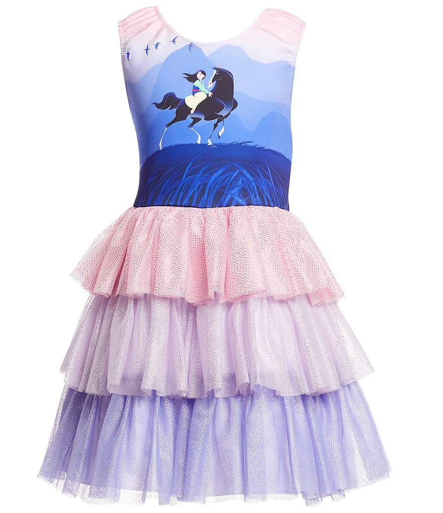 Disney x Pippa & Julie Little/Big Girls 2T-8 Mulan Tiered Tutu Dress