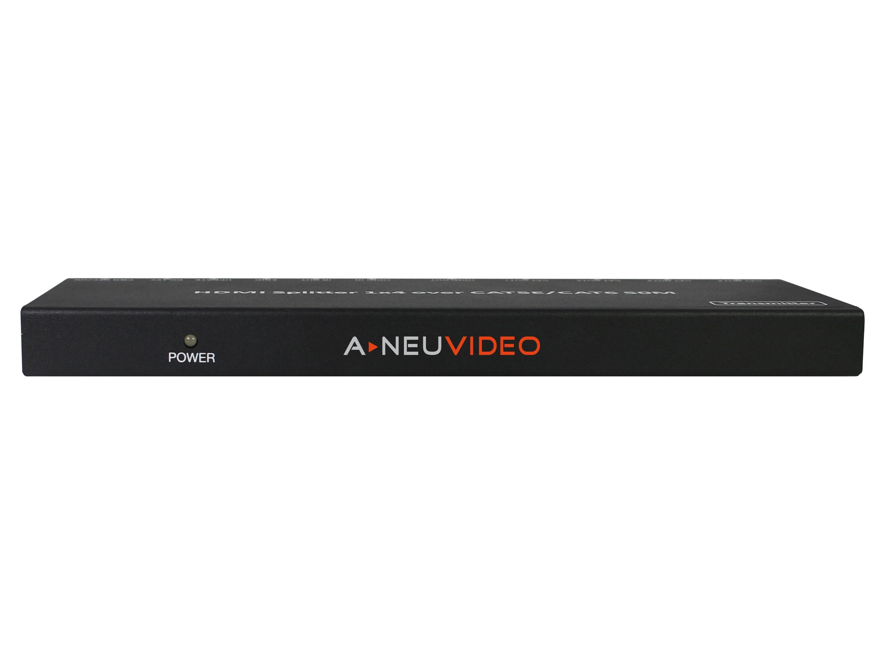 A-Neuvideo ANI-0104POE: HDMI POE 1x4 SPLITTER OVER CAT5e/6 EXTENDER (Includes (4) Receivers)