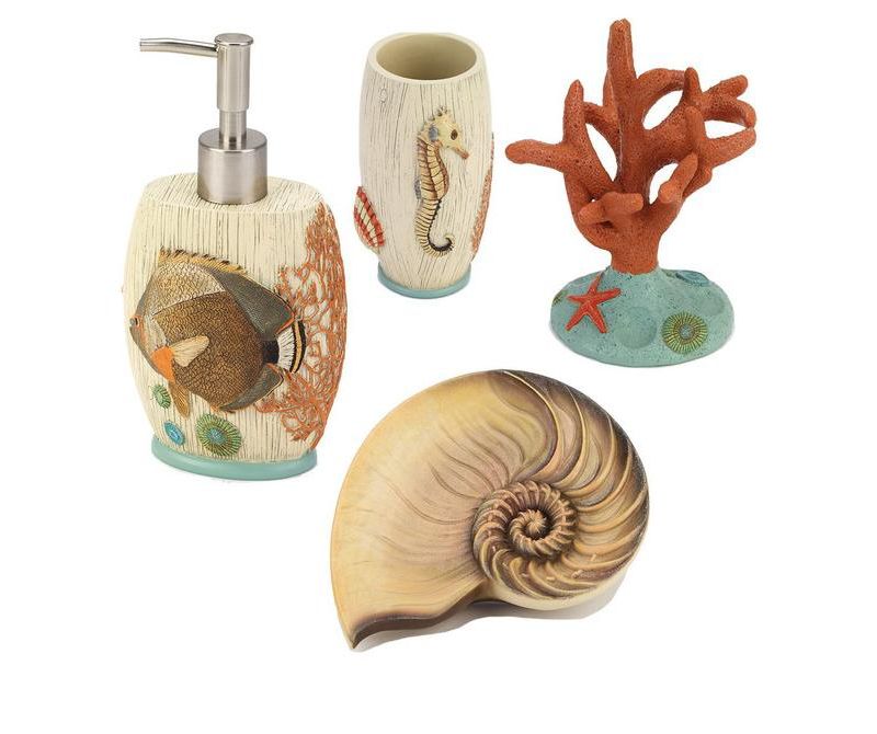 Avanti Seaside Vintage 4 Pc Bath Accessory Set