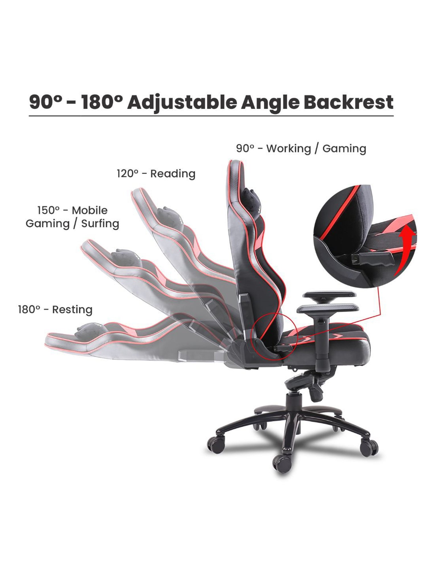 Green Soul Monster T Black & Red PU Leather Premium Gaming Chair