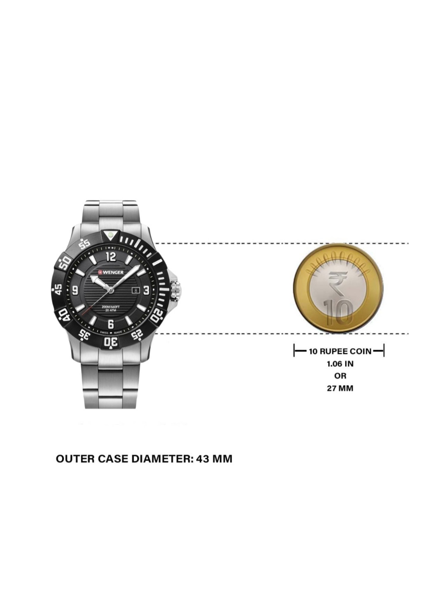 Wenger Swiss Made 01.0641.131 Seaforce Analog Watch for Men