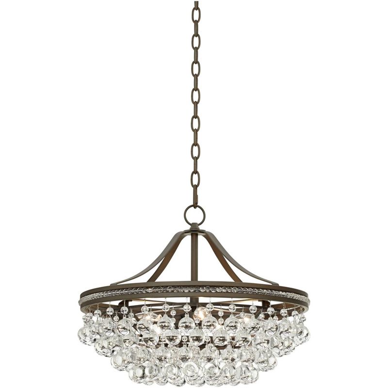 Vienna Full Spectrum Bronze Pendant Chandelier 20 1/4" Wide Clear Crystal 5-Light Fixture Dining Room House Foyer Kitchen Entryway