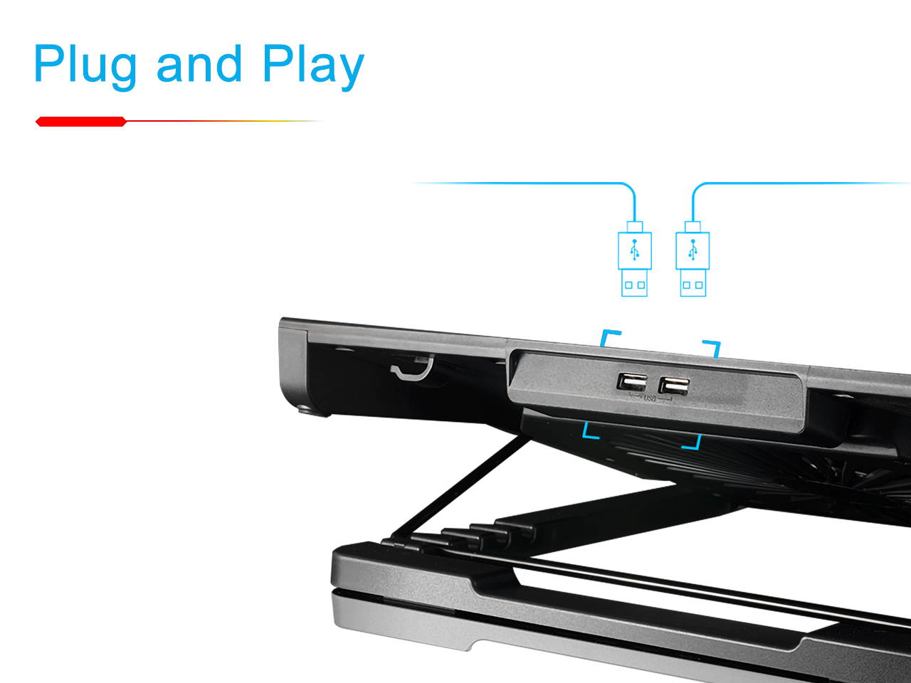 AICHESON RGB Laptop Cooling Cooler Pad for 15.6-17.3 Inch Notebook 1 Fan Heavy Coolers Pads, 2 USB Ports, AA2