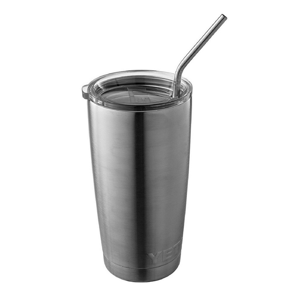 4pcs Stainless Steel Drinking Straws Reusable Curved Straws for 20oz with 1 Cleaners