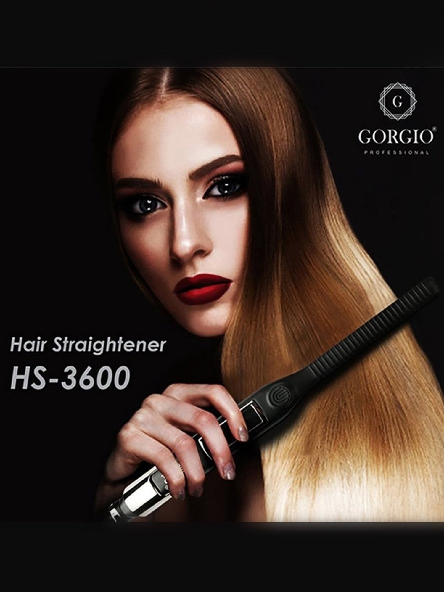 Gorgio Professional HS3600 Hair Straightener (Black)