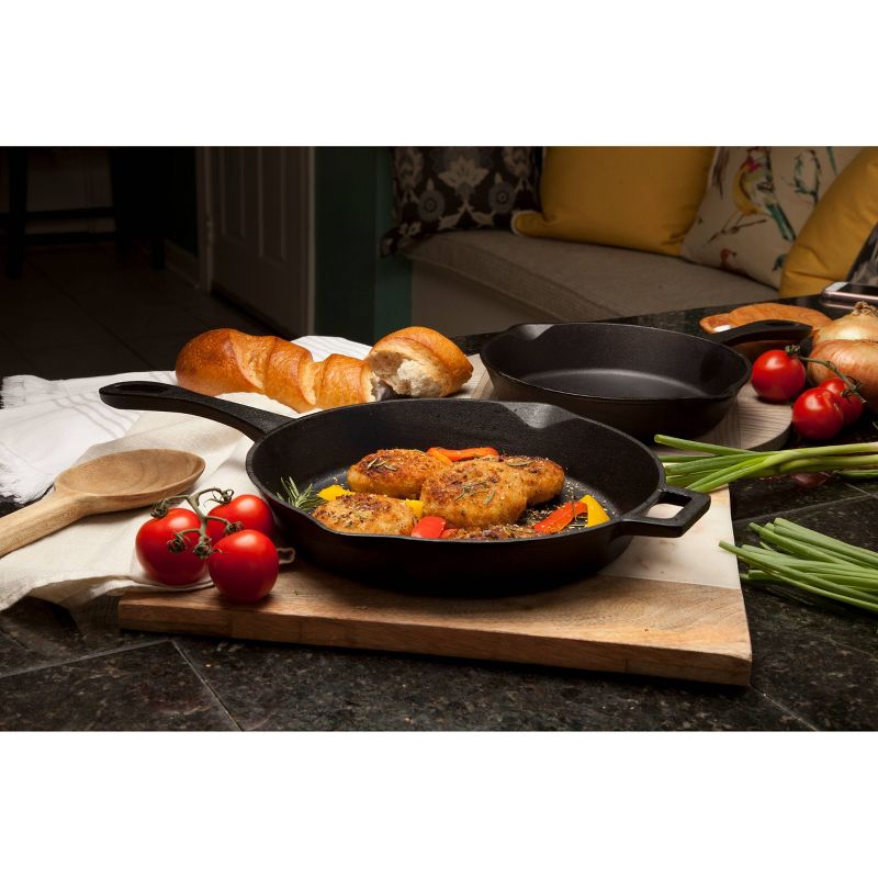 Bayou Classic Cast Iron 12in & 14in Skillet Set