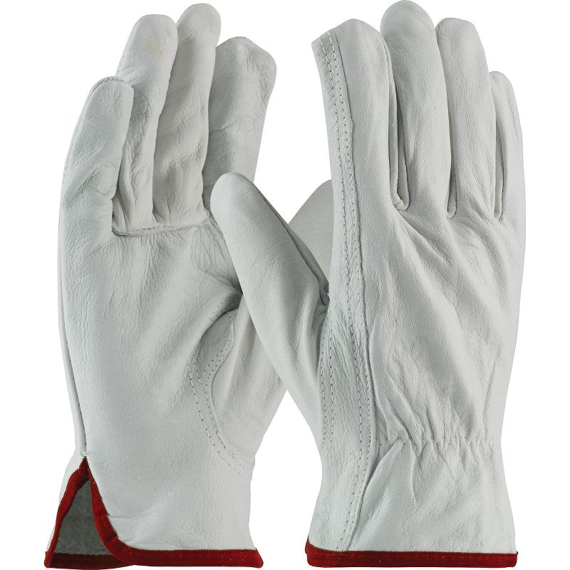 Memphis Grain Goatskin Driver Gloves White Large 12 Pairs 3601L