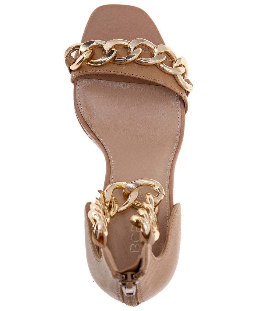 BCBGeneration Isinna Leather Chain Straps Square Toe Dress Sandals