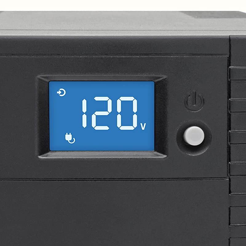 700VA UPS Battery Backup Surge Protector Line Interactive UPS Avr 6 NEMA 515R Outlets NEMA 515P Plug 120V UPS USB Tower OMNI700LCDT Black