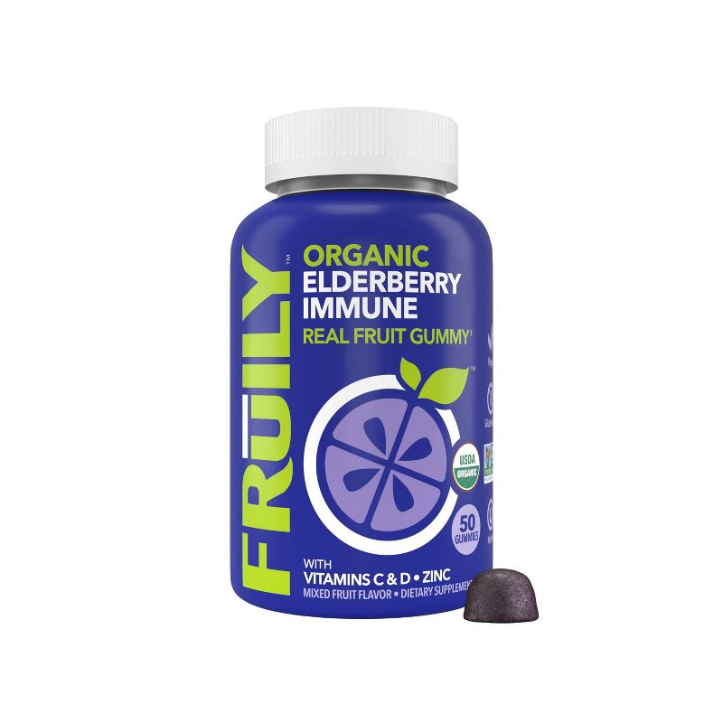 Fruily Organic Elderberry Immune Real Fruit Gummy - 50ct