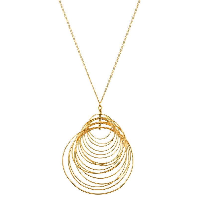 West Coast Jewelry  Crescent Necklace and Earring Jewelry Set - Gold