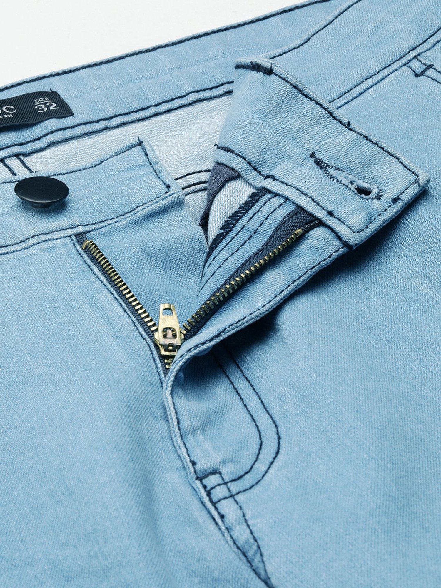 IVOC Light Blue Regular Fit Lightly Washed Cargo Jogger Jeans