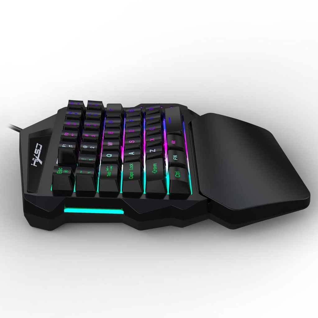 Gaming Keyboard 35 Keys 7 Color LED Backlit Wired Single Hand Game Keypad