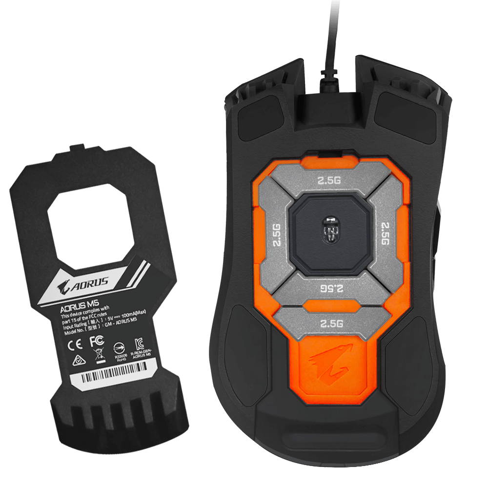 GIGABYTE AORUS RGB 16000 dpi Optical Sensor Fully Programmable and Saved Onboard 16.7M Customizable Lighting Gaming Mouse - GM-AORUS M5