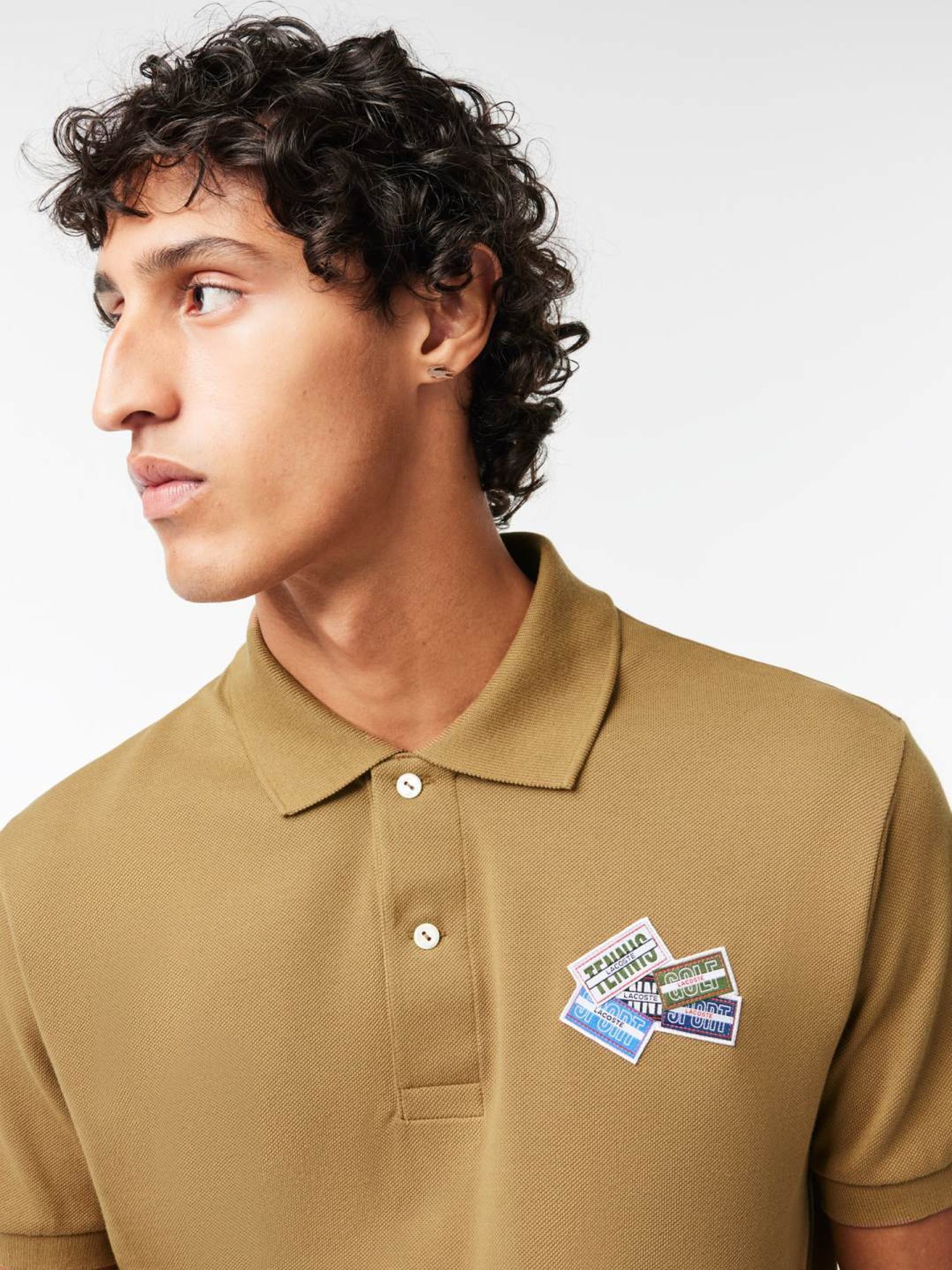 Lacoste Beige Cotton Classic Fit Polo T-Shirt