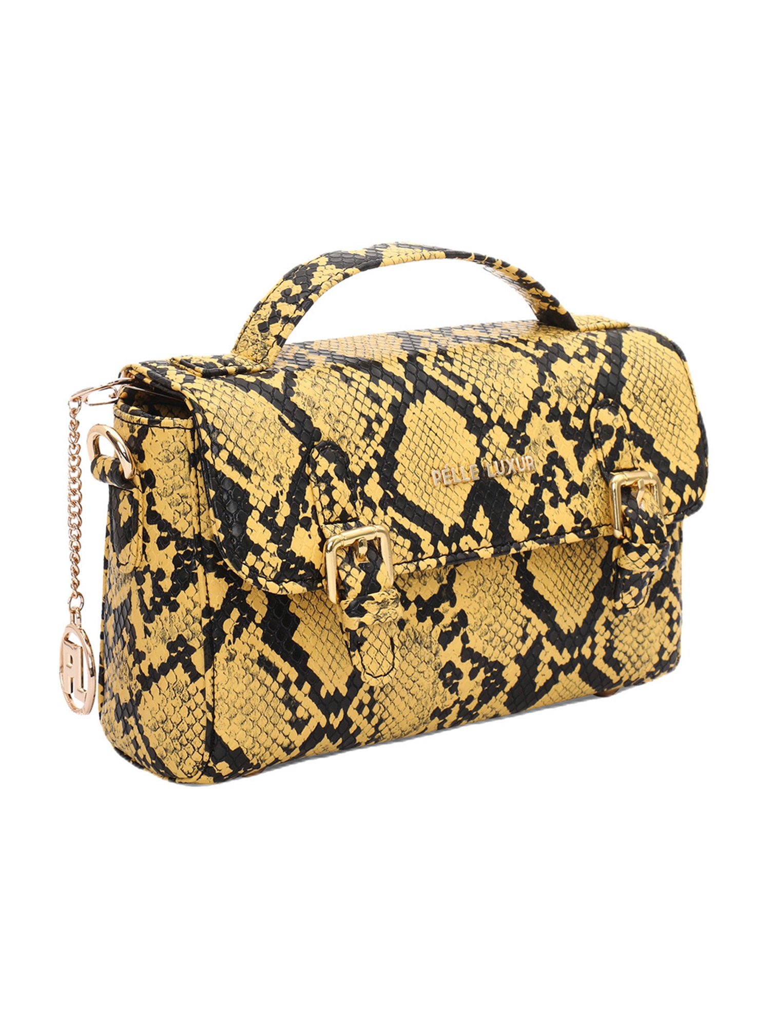 PELLE LUXUR Yellow Textured Small Purse Handbag