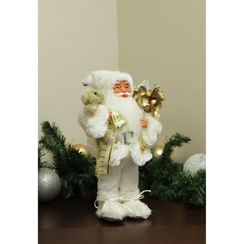 Kaemingk 12" White and Gold Nordic Santa Claus Christmas Tabletop Figurine