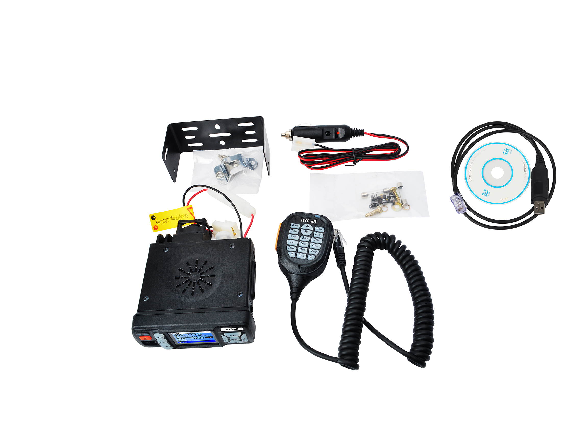 HYS  25W Dual Band DMR Mobile Transceiver VHF/UHF Car Truck Amateur Radio HAM Two Way Radio GPS Digital/Analog FM Broadcast Radio