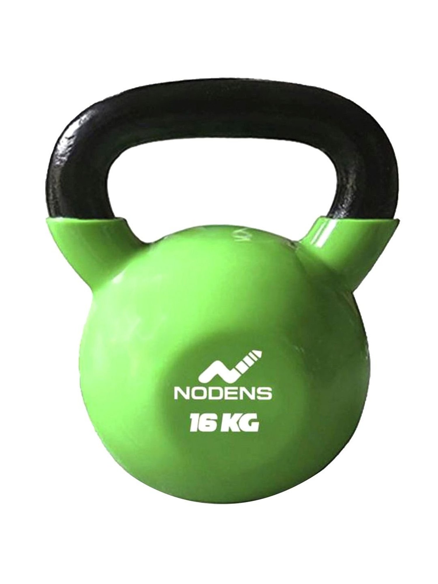 NODENS Green & Black Vinyl Coated Kettle Bell (16 kg)