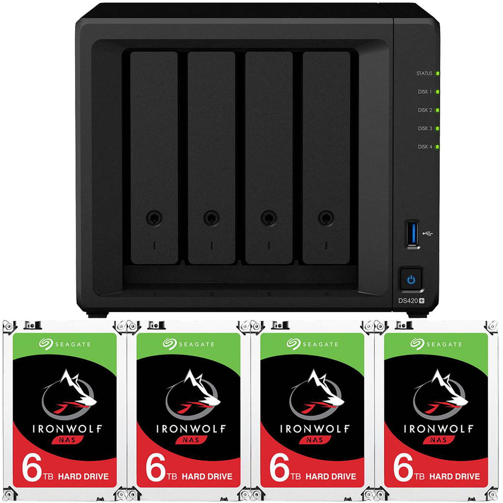 Synology DS420+ DiskStation with 2GB RAM and 48TB (4 x 12TB) of Seagate Ironwolf NAS Drives Fully Assembled and Tested By CustomTechSales