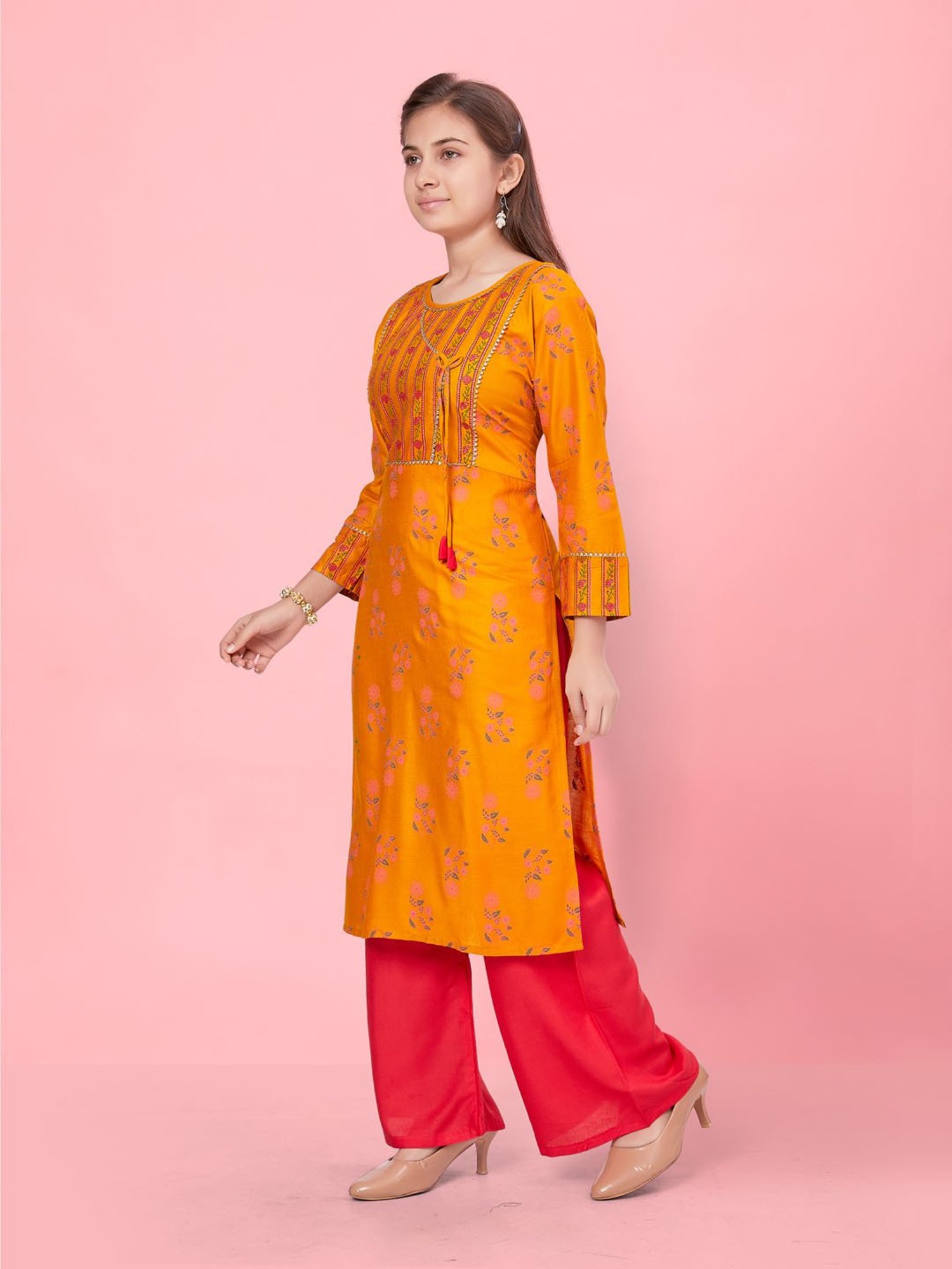 Peppermint Kids Navy Regular Fit Kurta Set