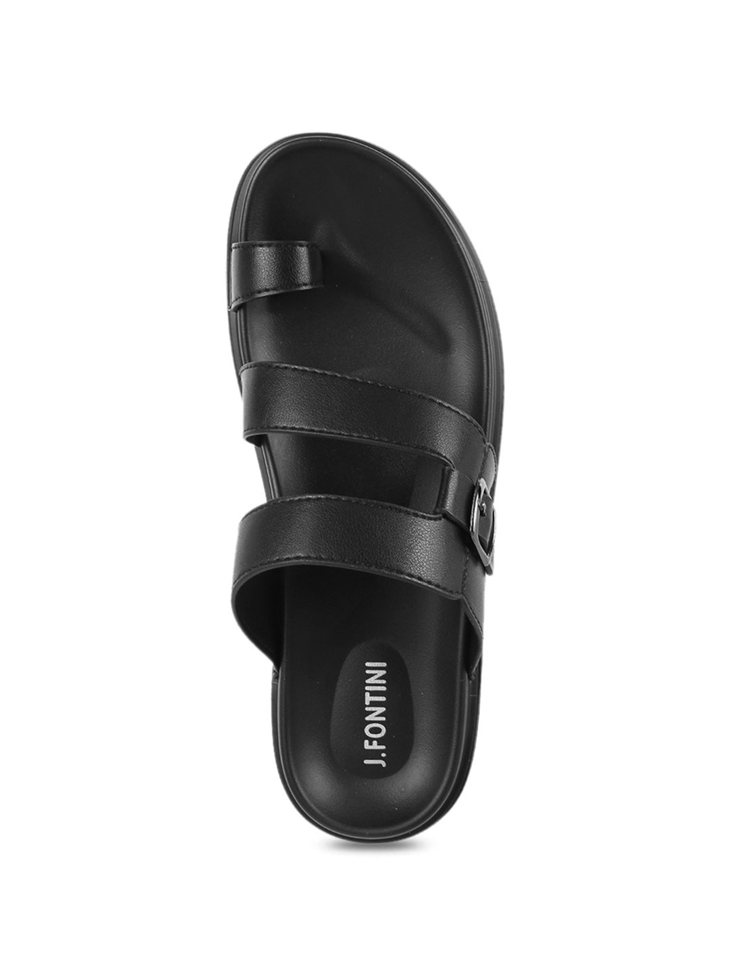 J. Fontini by Mochi Men's Black Toe Ring Sandals