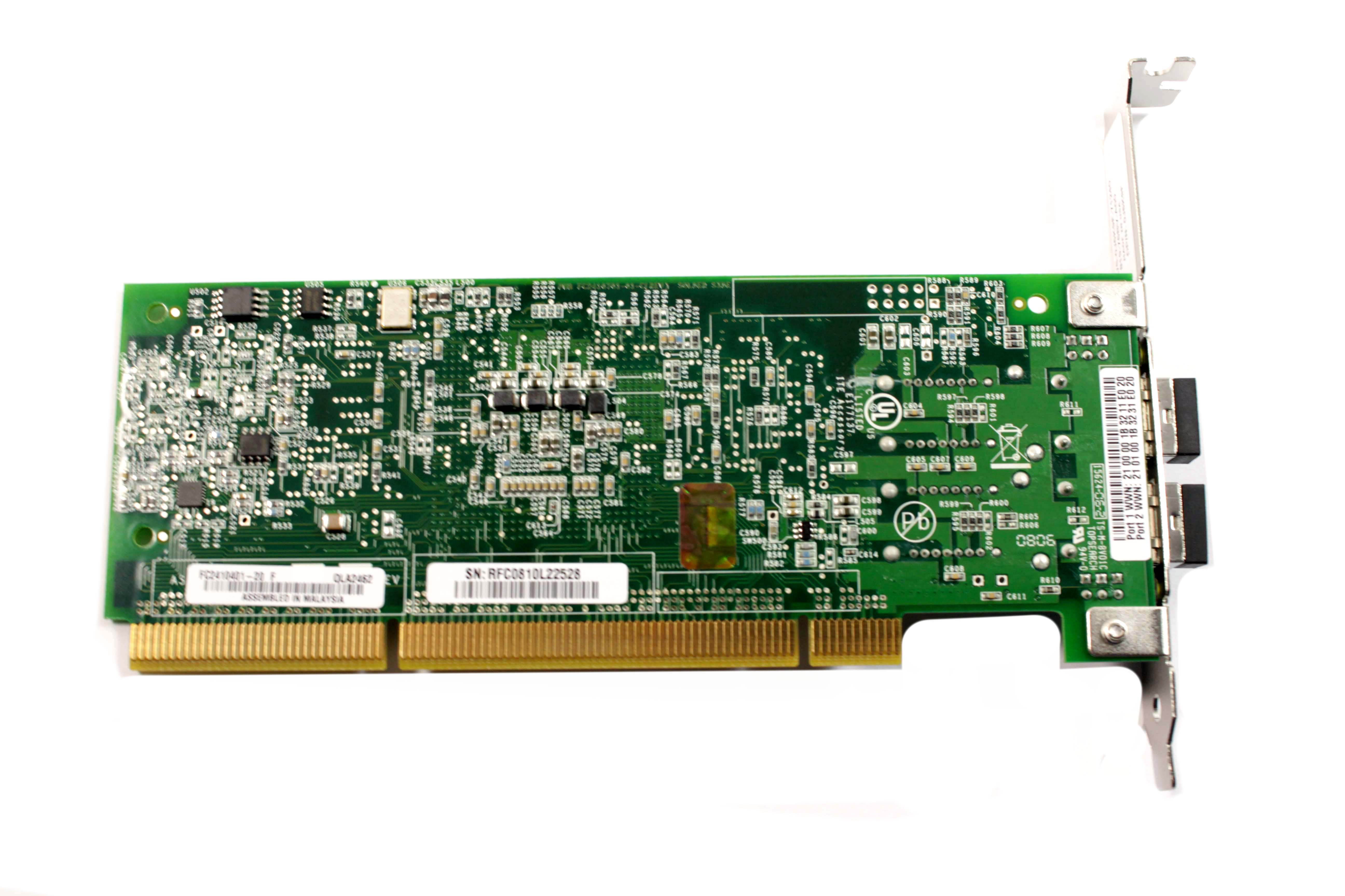 QLogic QLA2462 FTLF8524E2KNL 4Gbps Dual-Port PCIe Fiber Channel Card PX2510401 J6K9F