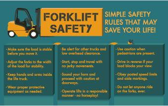 NMC PST111-POSTER, FORKLIFT SAFETY, 18X24,  LAMINATED (1 EACH)