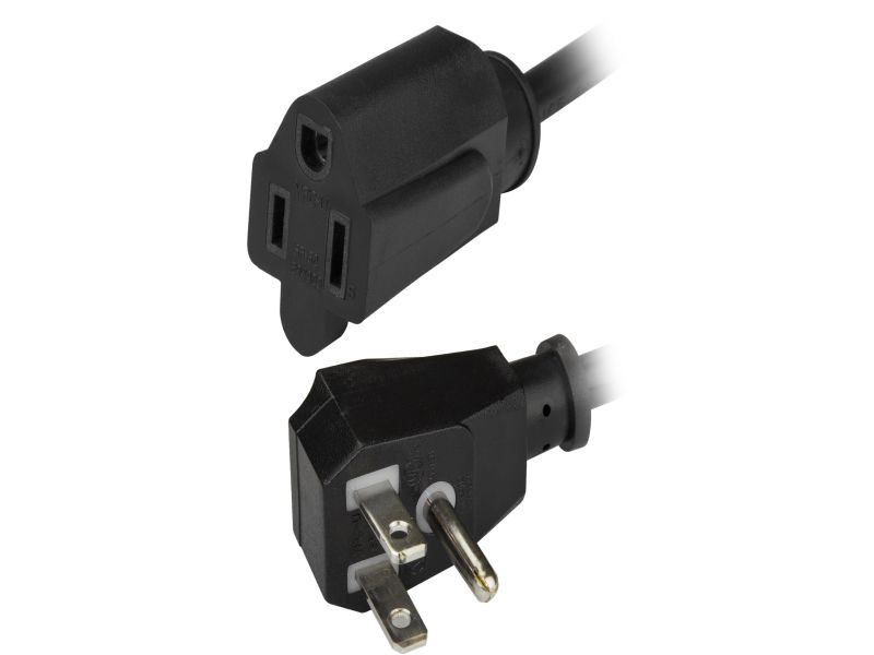 1M 16AWG Heavy Duty Power Extension Cord Power Extension Cable 3 Feet 1 Meters 3 Conductor NEMA 515P to NEMA 515R 13 Amp Power Cable ED70906