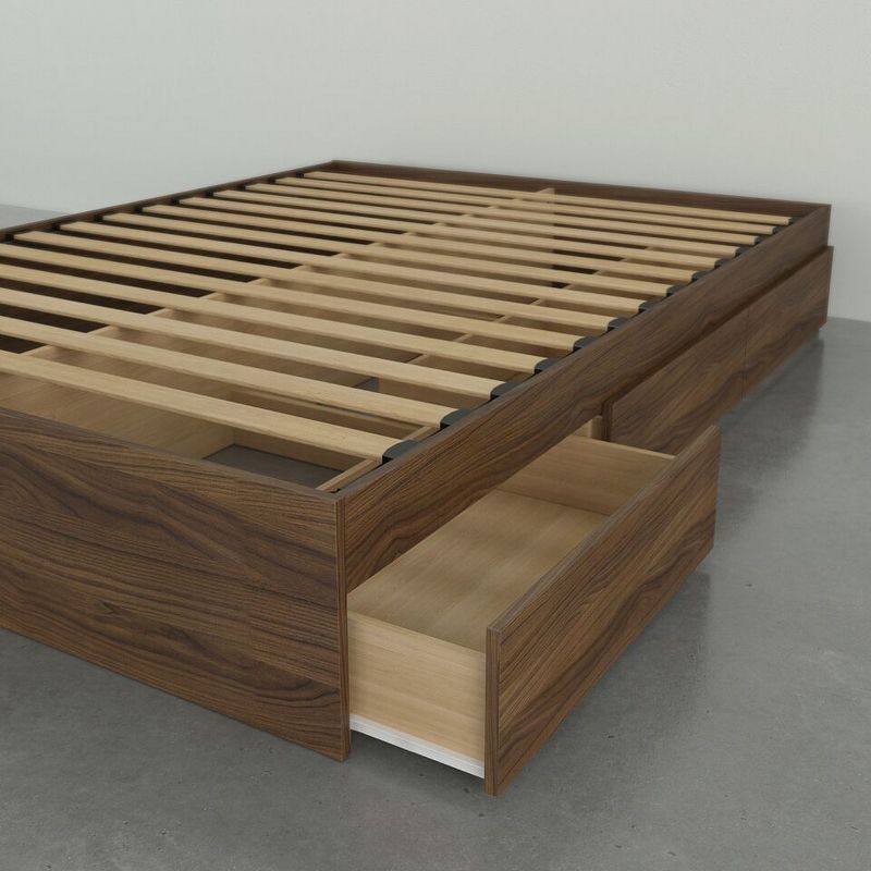 Twin Storage Platform Bed Walnut - Nexera