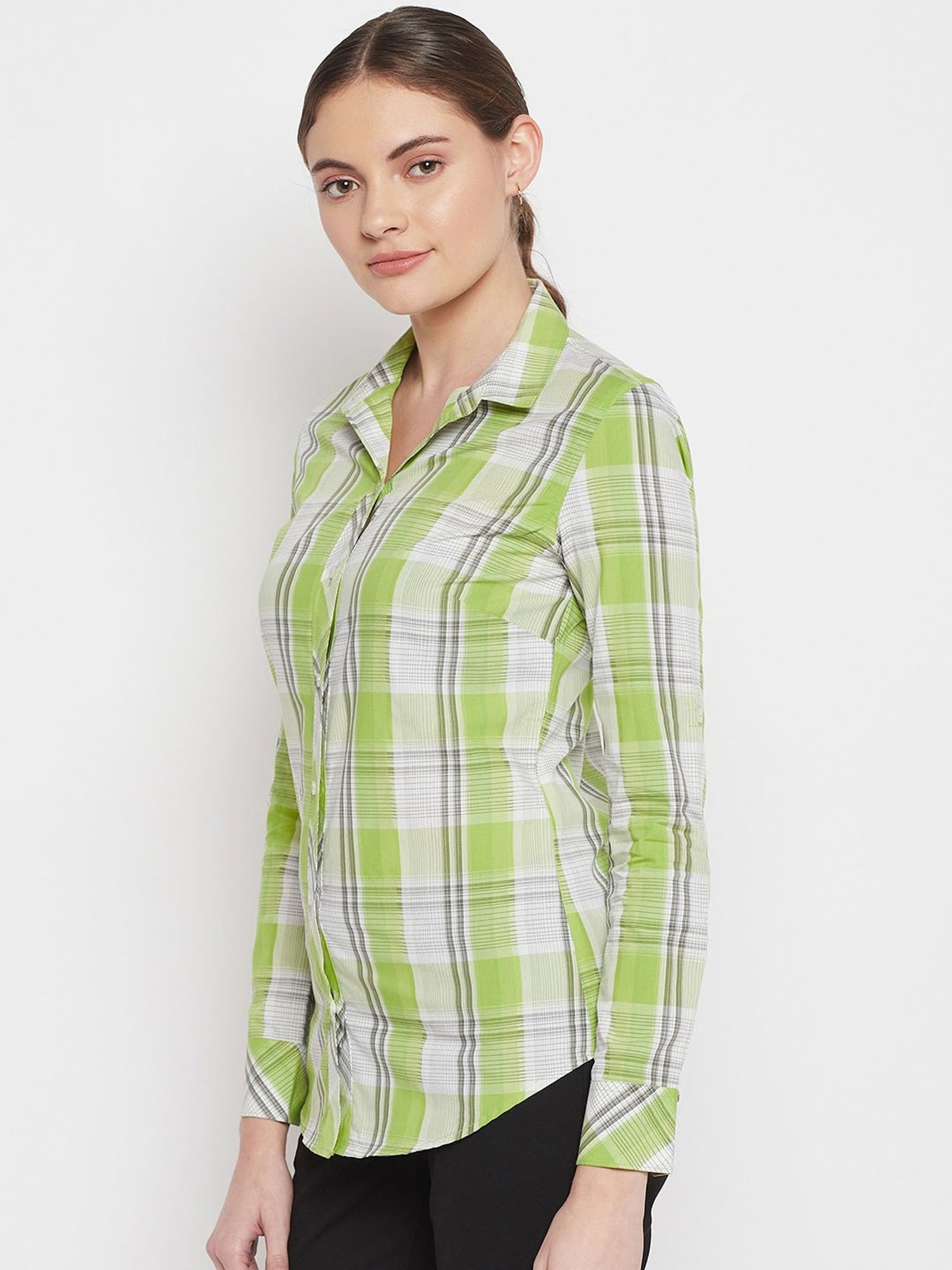 Crozo By Cantabil Green Check Shirt