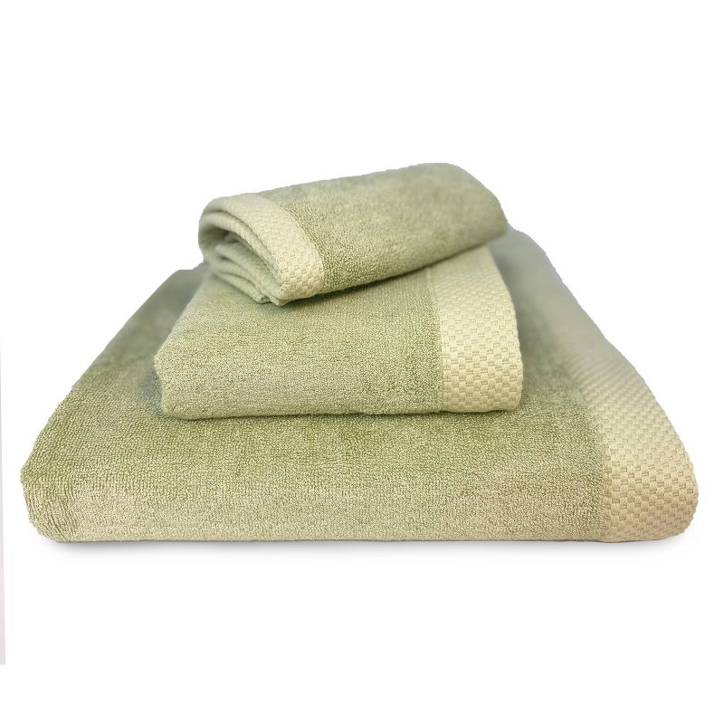 3pc Eco Melange Rayon from Bamboo Cotton Bath Towel Set Charcoal - BedVoyage