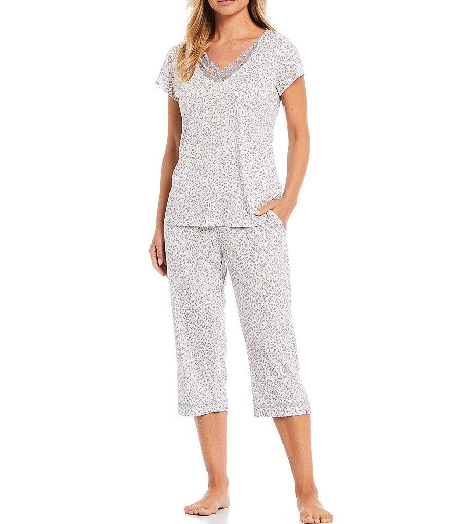 Miss Elaine Leopard Print Luxe Knit Coordinating Pajama Set