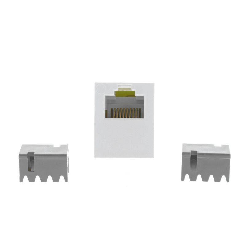 P&S Innovate White Smooth Jack Cat3 RJ45 Category 3 8-Position T568A/B S38-W