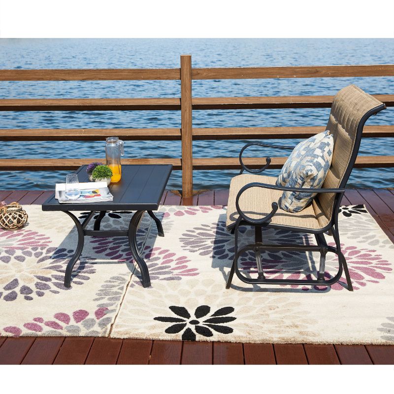 2pc Iron Patio Glider Bench Seating Set - Patio Festival