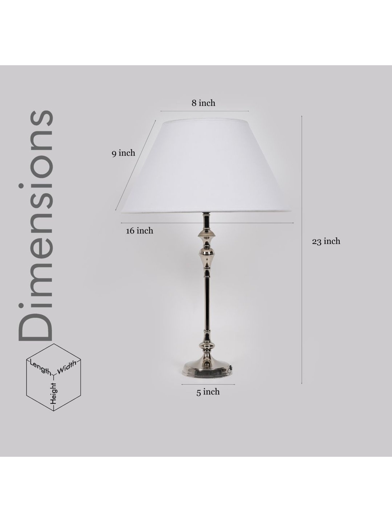 Kapoor Lamp Shades Chrome Metal Evelyn Chrome Cotton Shade Table Lamp