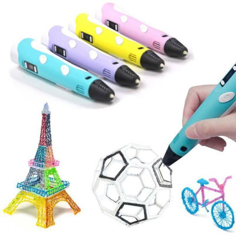 3D Printing Pen ABS Smart 3D Drawing Pens with Filament LCD Display Drawing Pen Creative Development Toys Drawing Tools DIY for Kids Adults