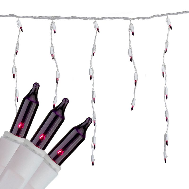 Brite Star Set of 100 Purple Mini Icicle Christmas Lights - 7.8ft White Wire