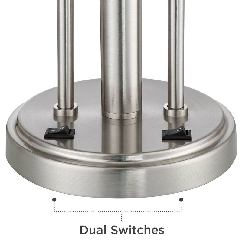 18" 2-Light Luna Clamp Arm Table Lamp with Mushroom Shade Matte Black - Globe Electric