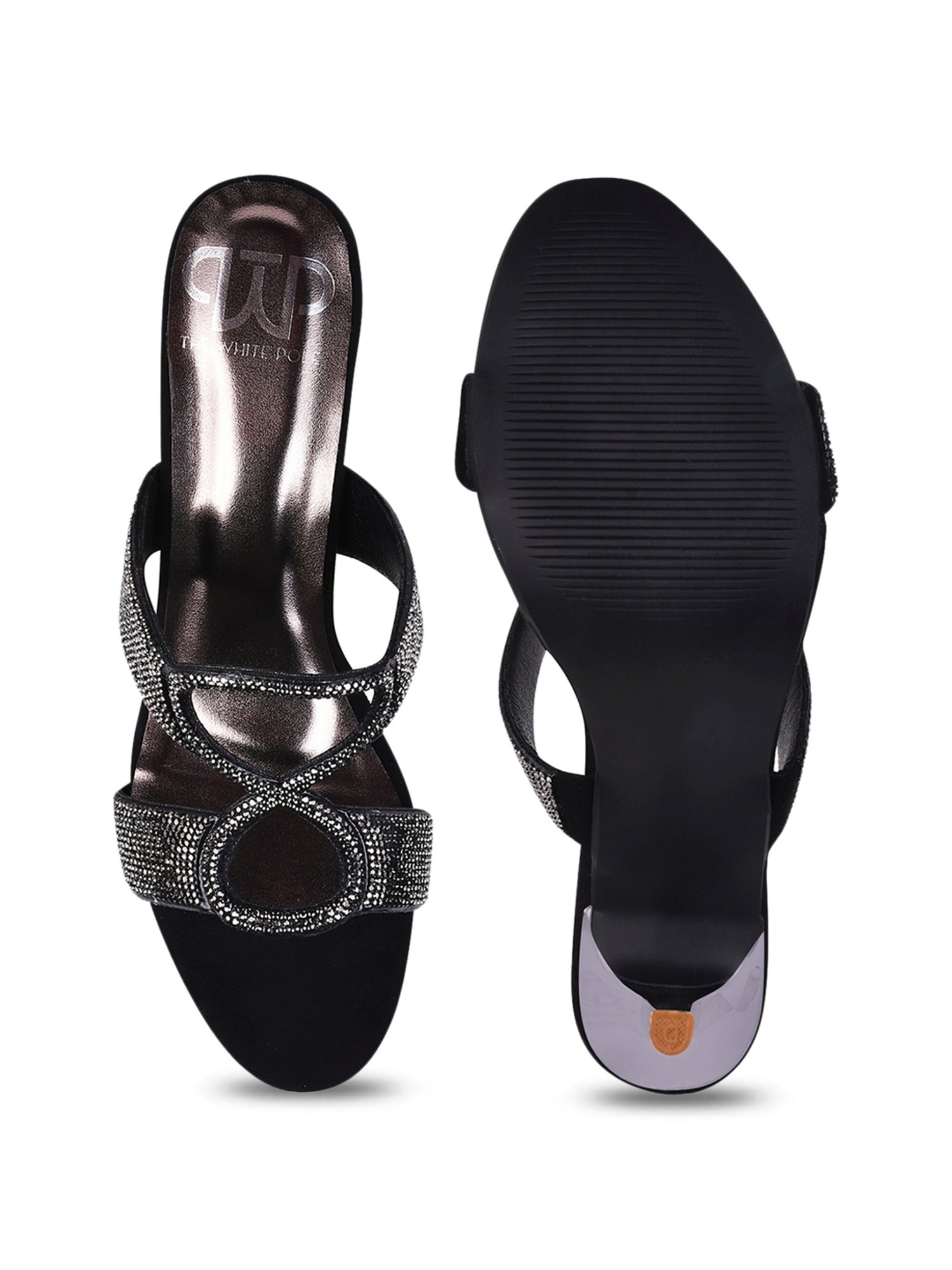 The White Pole Women's Black Casual Stilettos