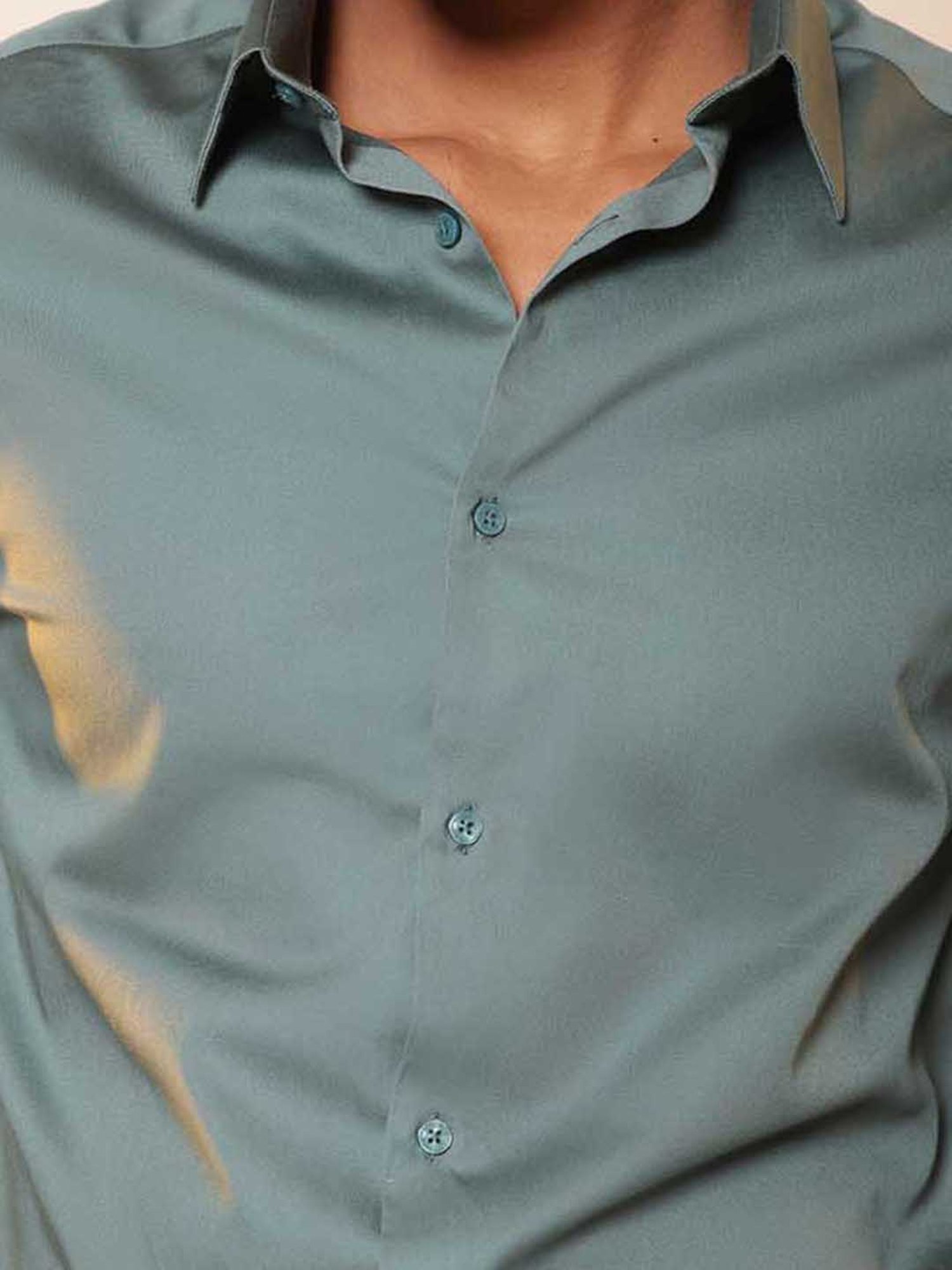 SUBTRACT Hunter Green Slim Fit Shirt