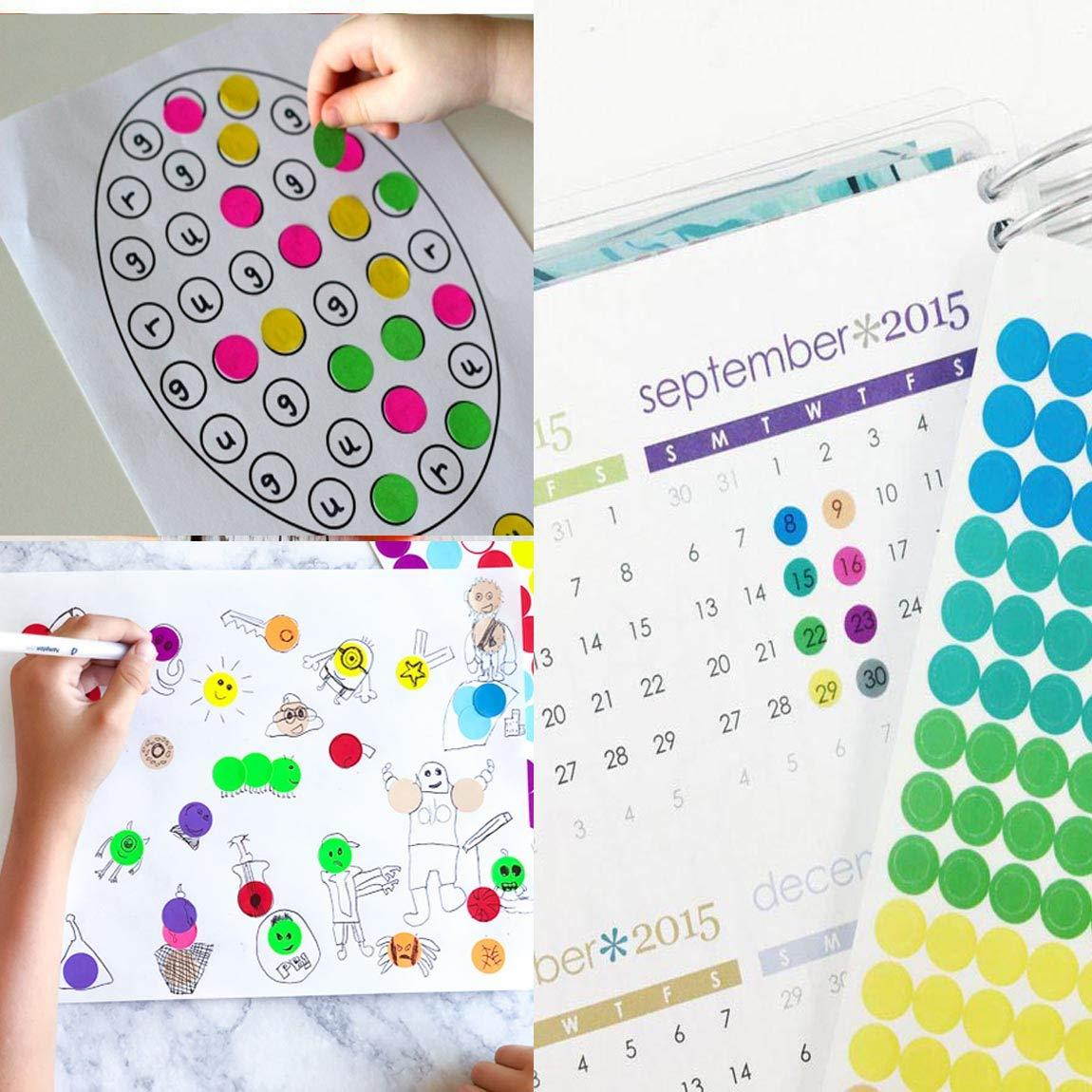 ONUPGO Pack of 2240 Round Color Coding Labels Circle Dot Stickers, 3/4" Fluorescent Dot Labels Sticker, Bright Neon Colors Label (Neon - Blue)