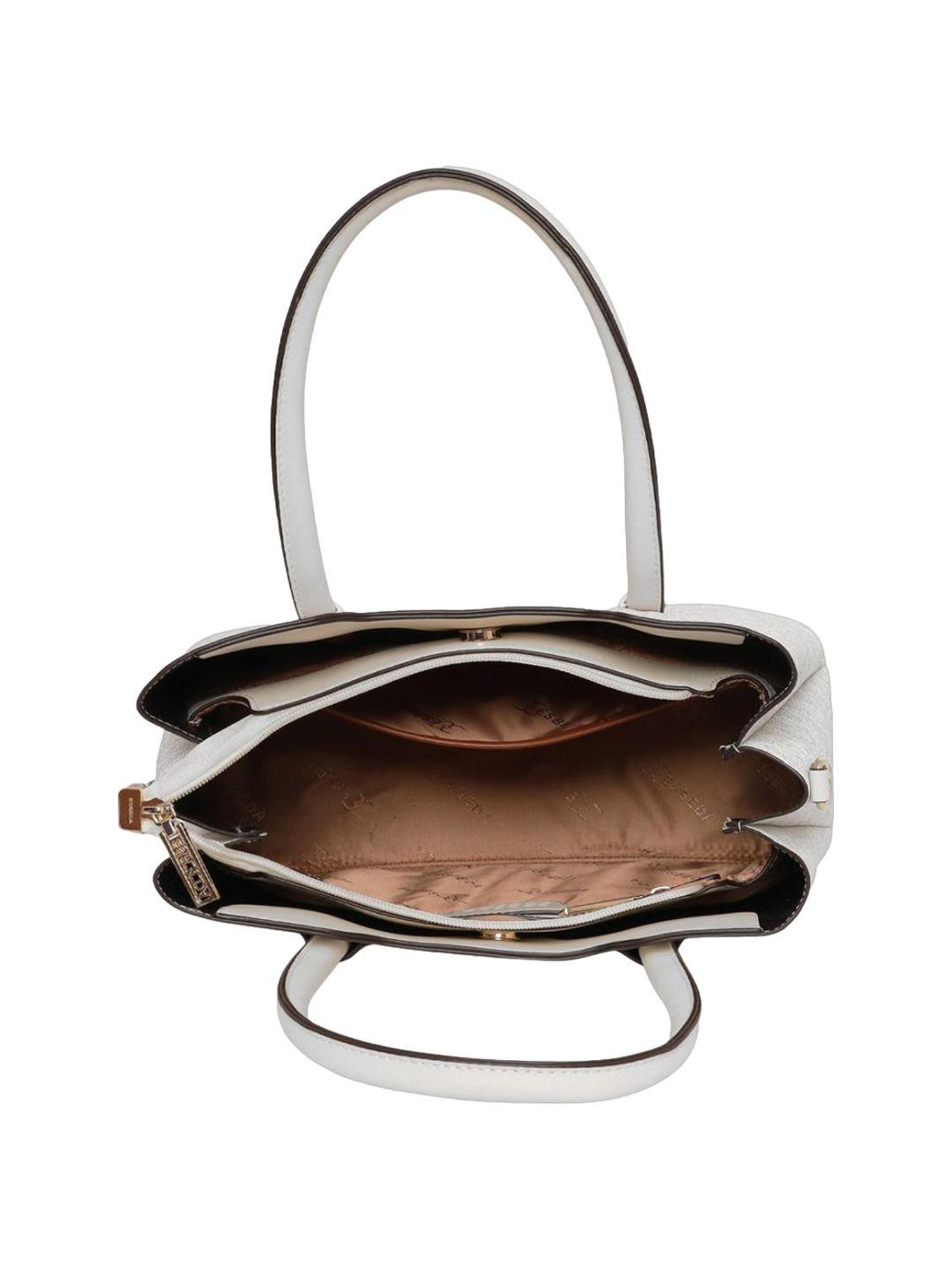 Esbeda Off-White PU Printed Handbag