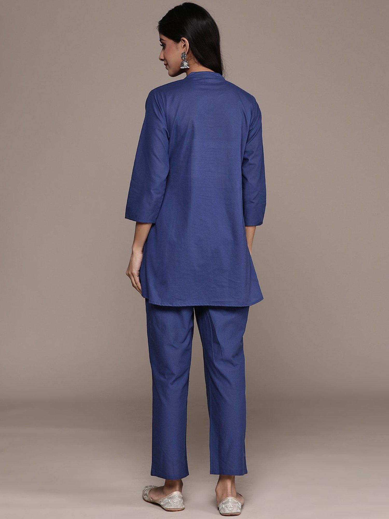 Anubhutee Blue Pure Cotton Tunic & Pant Set